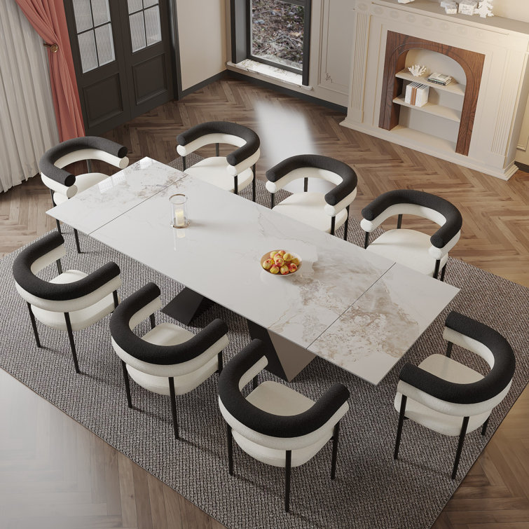 Orren Ellis Doinita 9 Piece 110.23'' Extendable Sintered Stone Dining